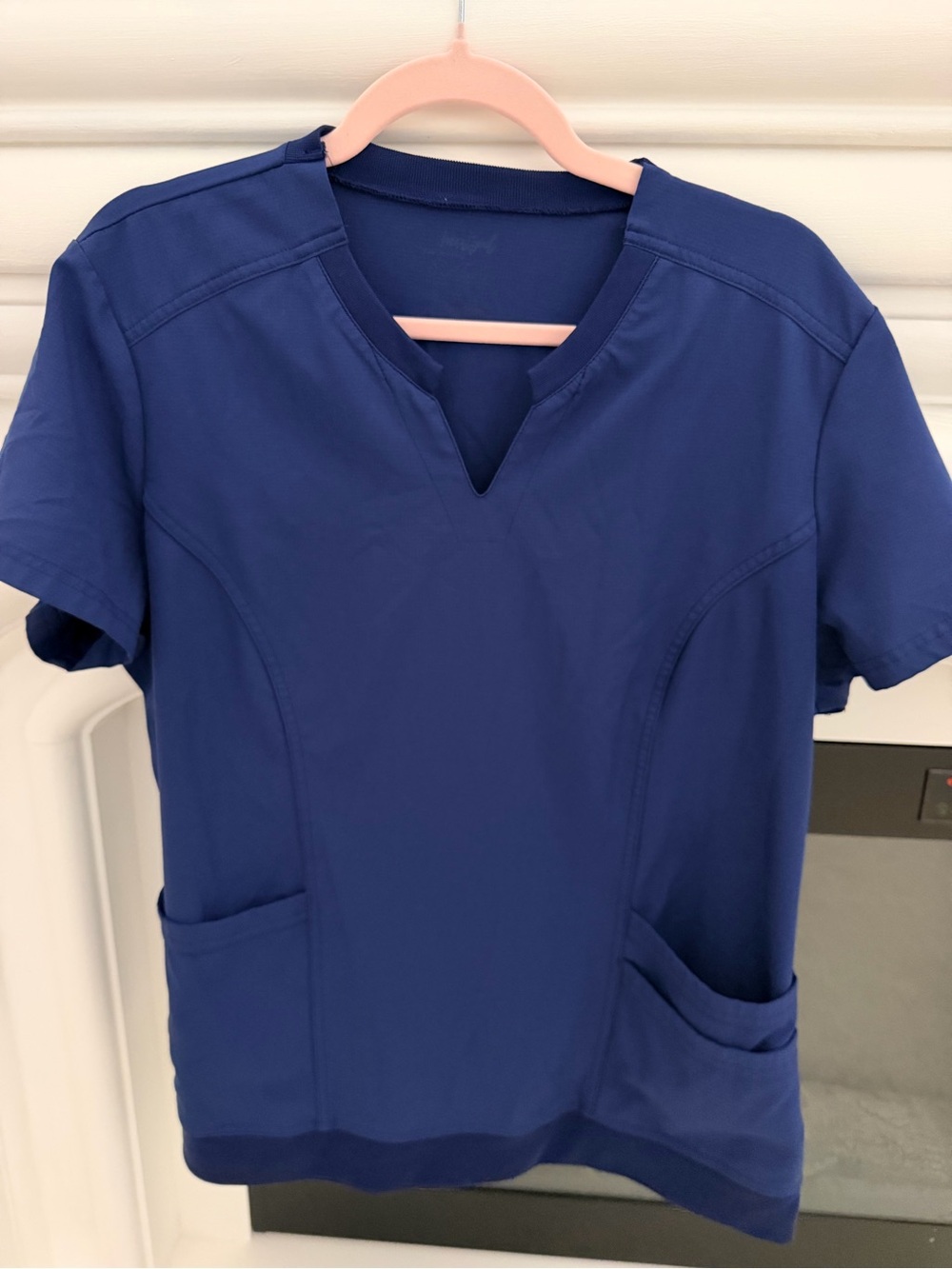 HeartSoul Break on Through Split Neck Scrub Top in Navy Blue-Women’s Size XL